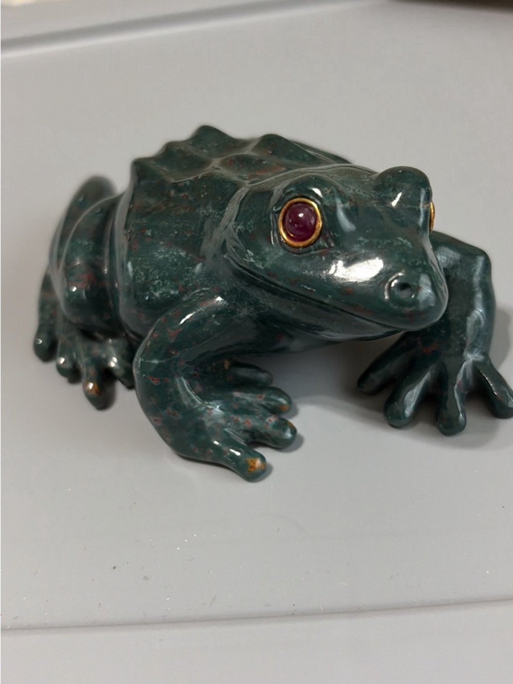 African Bloodstone handcarved frog